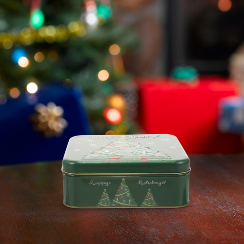 A Lata Para Galletas De Navidad, Caja Decorativa Para