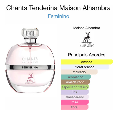 Perfume Chants Tenderina Maison Alhambra 100ml Original