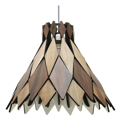 Lustre Decorativo Madeira Pendente Jericoacoara 40cm