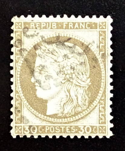 Francia, Ceres Yv 56 30c Marrón Grandes 1872 Usado L15737