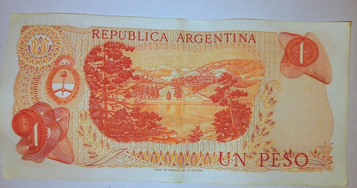Billete Antiguo De Un Peso Ley 18.188 (manuel Belgrano) (Usado)