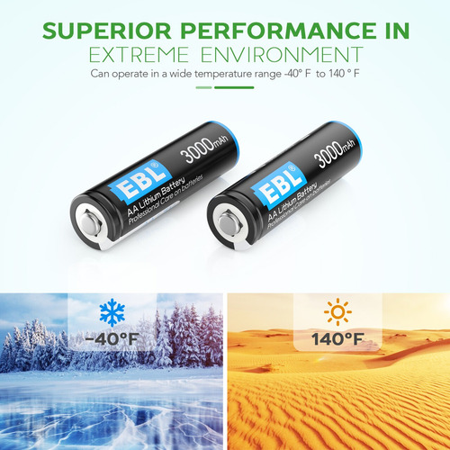 4 Pilas Aa Doble A Litio Ebl No Recargable 1,5v 3000mah