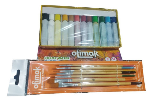 Pintura Aquarela 12 Colores 9cc + 7 Pinceles