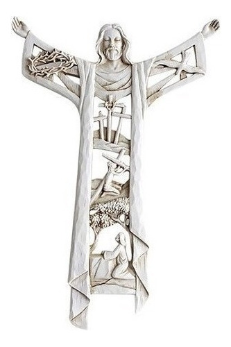 Escultura De 2 Piezas De Crucifijo De Oración De Cruz Paread