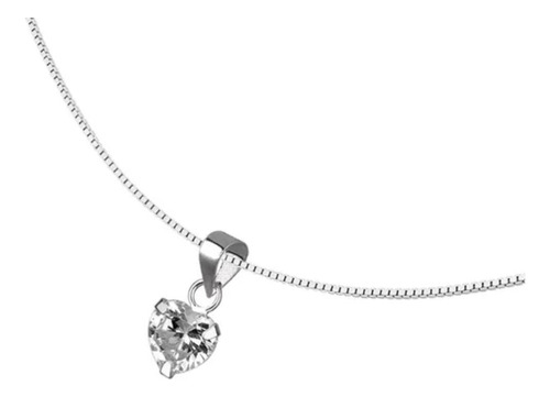 Amor Lindo Boutique colar ponto de luz coração de zircônia prata 925 com caixa