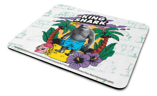 Mouse Pad Esquadrao Suicida Arlequina Harly Quinn Tubarao Dc Cor Branco