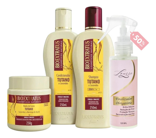 Kit Tutano Bio Extratus Shamp+cond+banho 250ml +lourre 120ml