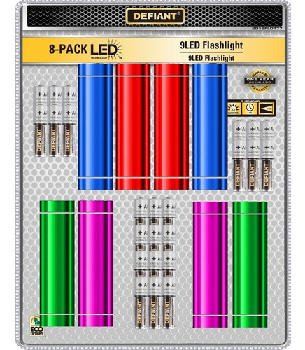 Kit De 8 Linternas Led De Aluminio De 30 Lúmenes Rematadas