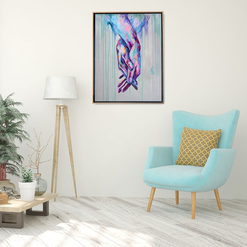 Imagen 4 de 7 de Cuadro Arte Manos Entrelazadas Canvas Arte Moderno Con Marco