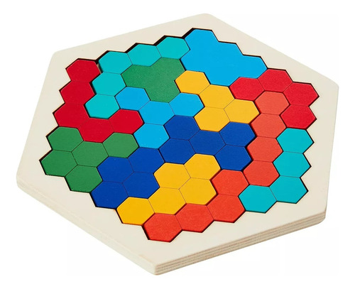 . Rompecabezas Hexagonal De Madera, Juguetes