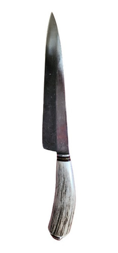 Cuchillo Artesanal Encabado Acero Arado Hoja 20cm Mango Asta