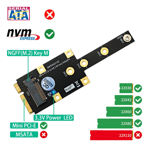 Adaptador De Claves Pci-e A M.2 Mx Convertidor Pciexpress A
