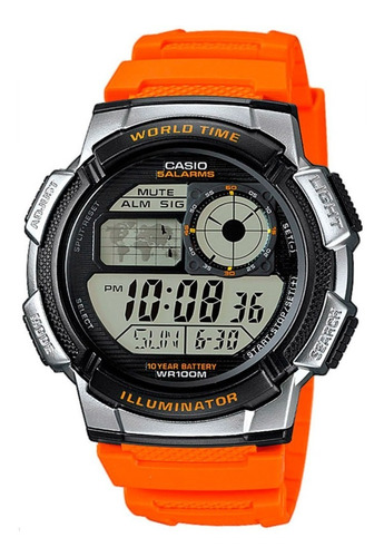 Reloj Casio Sport Ae-1000w Sumergible 5 Alarms Hora Mundial