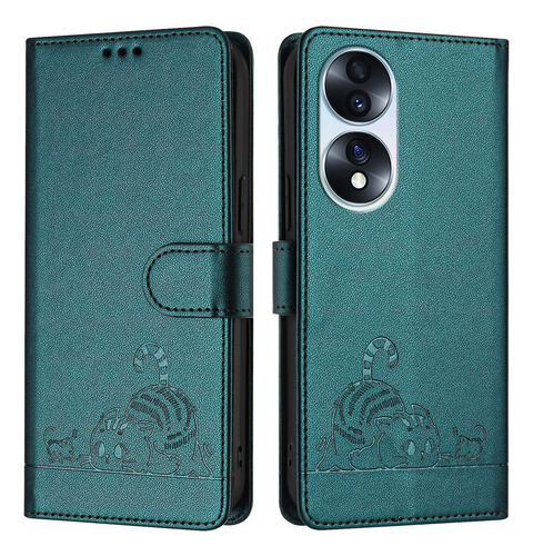 H Gato Patrón Cartera Funda For Honor 70 5g