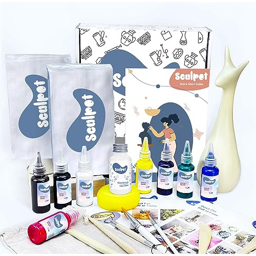 Air Dry Clay Pottery Kit For Adults, With Air Dry Clay,...