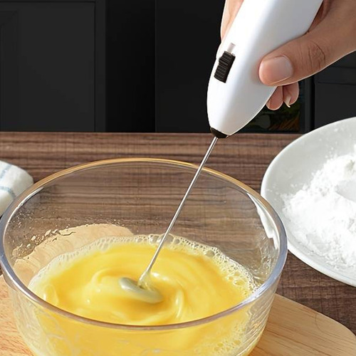 Mini Mixer De Bebidas Misturador A Pilha Multiuso Portátil Cor Branco