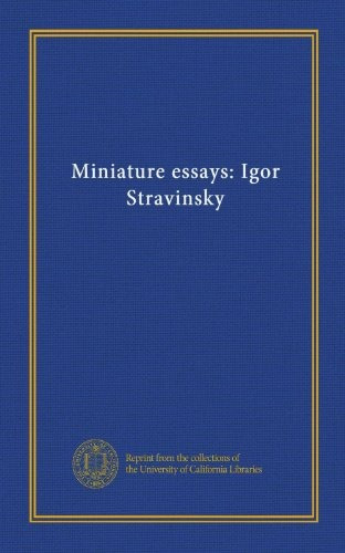 Ensayos En Miniatura Igor Stravinsky