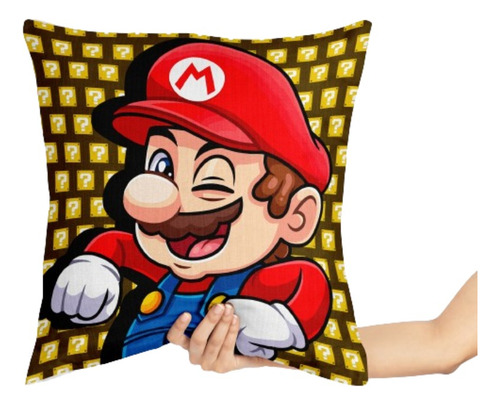 Souvenir 5 Almohadas 20x20 Cm Compatible Con Super Mario