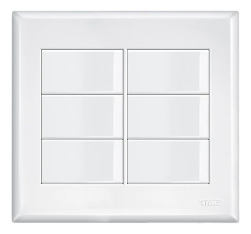 Interruptor Simples 16a 6 Teclas 4x4 Com Placa Evidence Fame