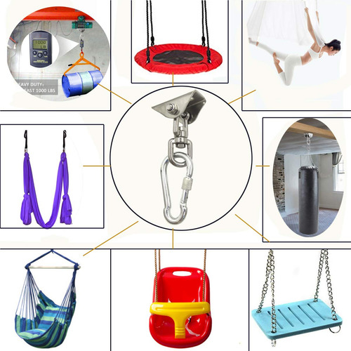 Kit De Ganchos Giratorios 360 Para Colgar Sillas 454 Kg