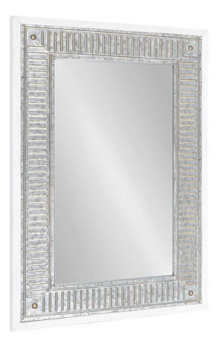Kate Y Laurel Deely Farmhouse Wall Mirror, 20 X 30, Blanco