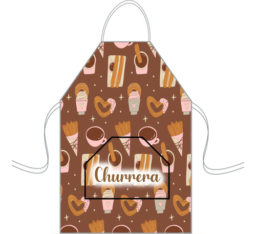Delantal Cocina Mediano Para Niños Mini Chef Personalizado Churros 3 Personalizado
