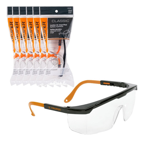 Lentes De Seguridad Ajustables,transparentes, 6 Pz Truper