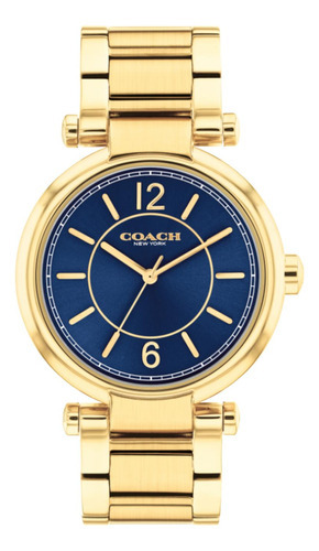 Reloj Coach Mujer Acero Inoxidable 14504046 Cary Color de la correa Dorado Color del bisel Dorado Color del fondo Azul