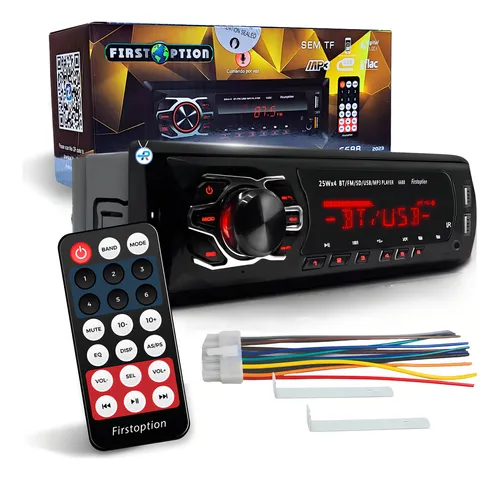 comprar MP3 Player First Option 6688 Som Automotivo Radio Bluetooth 25W FM USB Pen Drive BT Carro Caminhonte 1 Din Caixa Bob Saida RCA