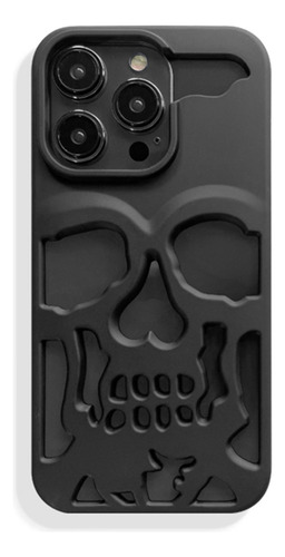 Capa De Metal Para iPhone 16 Pro Max Com Caveira Aberta