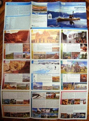 Mapa Turistico Argentino Paisajes Rutas Destinos 100x80 Rios