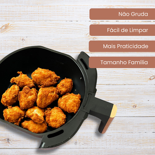 Fritadeira Elétrica Sem Óleo Air Fryer Easylar 3,5l Preta