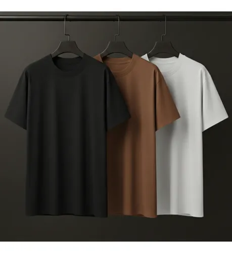 Kit 3 Oversized Masculina Stretwear Básica Lisa Premium