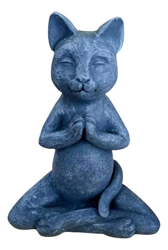 Estatua De Gato De Meditación: Decoración De Jardín Con Form