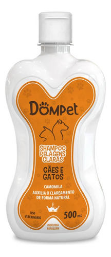 Shampoo Cães E Gatos Pelagens Claras Camomila Dompet - 500ml