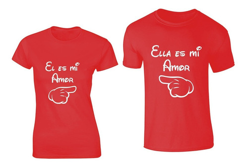 Combo Playeras Parejas Novios Ella El Es Mi Amor 2pz