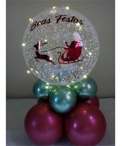 Bubble Para Natal 24p Com 8 Balões + Led + Isopor + Cola | Parcelamento sem  juros