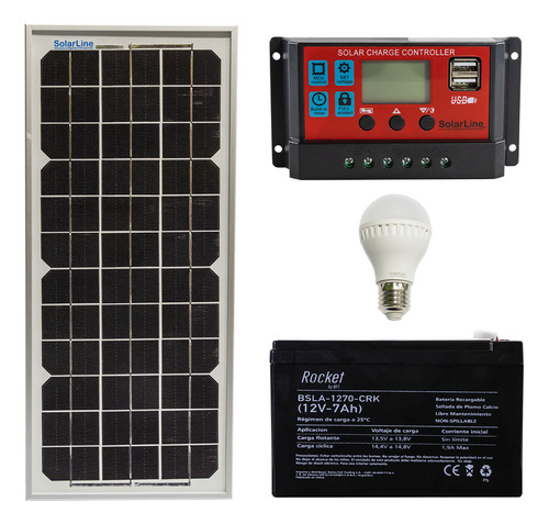 Kit Energia Solar Multiuso P/ Casa Dpto Camping Pesca 010aa