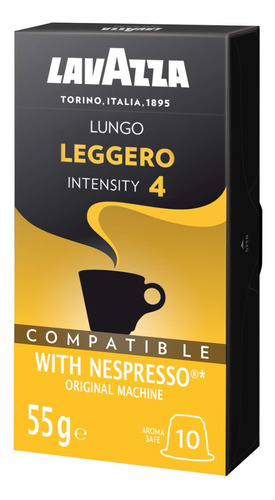Café Lavazza Lungo Leggero  55g - Contém 10 Cápsulas
