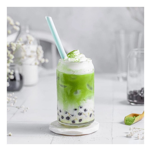 Pack Bubble Tea 2pza Matcha Perlas De Tapioca Blanca