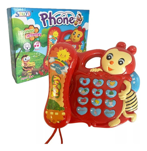 Telefone Musical Abelha Brinquedo Educativo Animais Fazenda