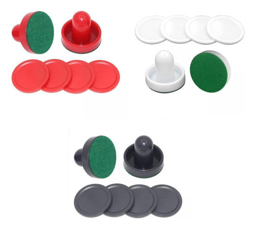 3x Air Hockey Paddles And Pucks Juego Familiar De Tamaño