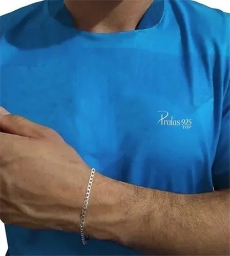 Imagem 4 de 6 de Corrente E Pulseira Grumet Flat 60cm 3,0 Mm Prata 925 Maciça