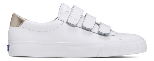 Zapatilla Cuero Keds Mujer Jump Kick V Blanca Velcro