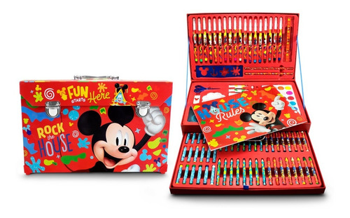 Portafolio De Arte Para Niños Disney Mickey +100 Piezas