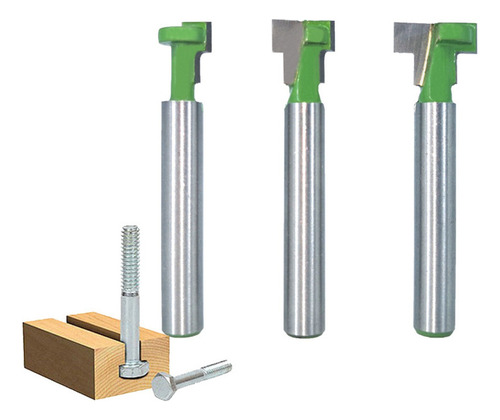 Broca Para Ruteadora, 1/2 Perno, 3/8 Y Ranura En T, Juego De