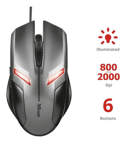 Mouse Trust Gamer Ziva Alámbrico Led Nuevo Y Sellado