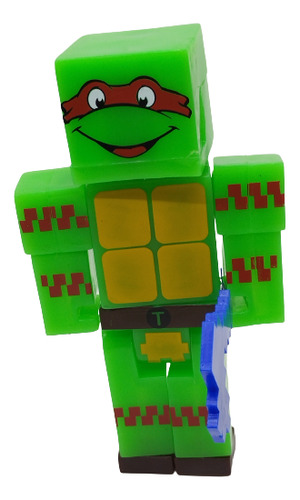 Figura Tortuga Ninja Inspirada En Minecraft Muñeco 