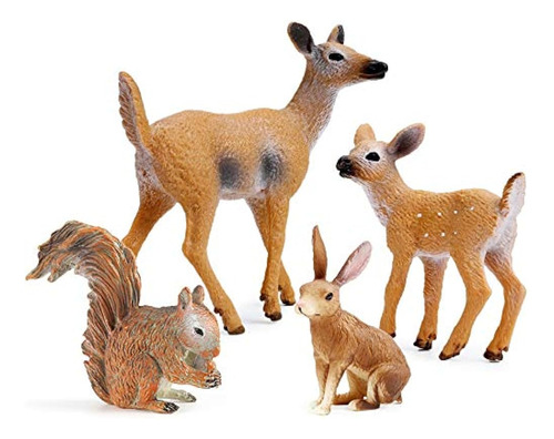 Figuras De Juguete De Familia De Ciervos En Miniatura Con El