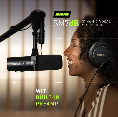 Microfone Vocal Dinâmico Shure Sm7db Com Pré-amplificador -